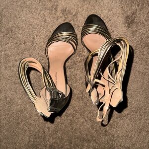 BCBG MAXAZRIA Black and Gold Women's Heels
